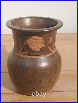 David Lloyd Jones studio pottery stoneware wide rim vase