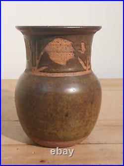 David Lloyd Jones studio pottery stoneware wide rim vase