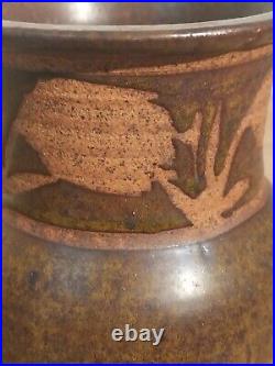 David Lloyd Jones studio pottery stoneware wide rim vase