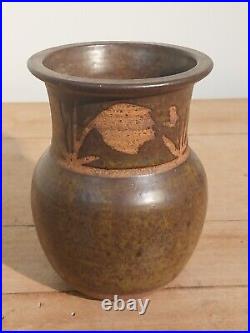 David Lloyd Jones studio pottery stoneware wide rim vase