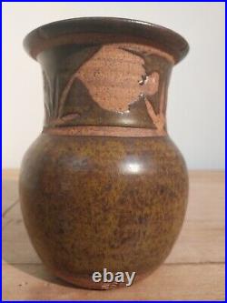 David Lloyd Jones studio pottery stoneware wide rim vase