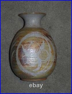 David Stewart Studio Art Pottery Vase Beautiful Carved Surface Pattern