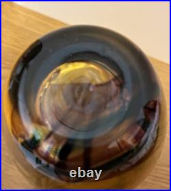David Walker Studio Glass vase In Amber and Russet. Scarce signed piece