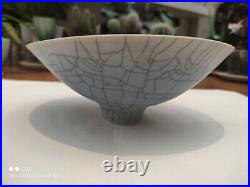 David White (1934 2011) British Studio Pottery Crackle Glazed Porcelain Bowl