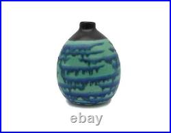 Decorative Blue & Green Glazed Ceramic Vase
