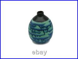 Decorative Blue & Green Glazed Ceramic Vase