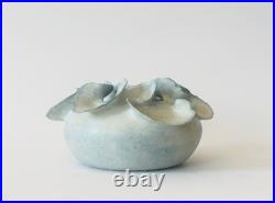 Deirdre Burnett Studio Pottery Porcelain Blue Glaze'Ruffle' Pot A/F