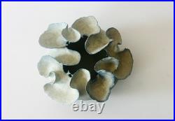 Deirdre Burnett Studio Pottery Porcelain Blue Glaze'Ruffle' Pot A/F