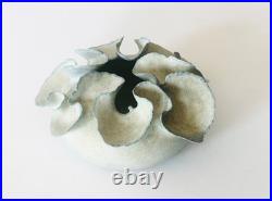 Deirdre Burnett Studio Pottery Porcelain Blue Glaze'Ruffle' Pot A/F