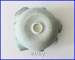 Deirdre Burnett Studio Pottery Porcelain Blue Glaze'Ruffle' Pot A/F