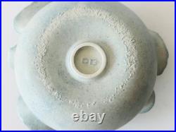 Deirdre Burnett Studio Pottery Porcelain Blue Glaze'Ruffle' Pot A/F