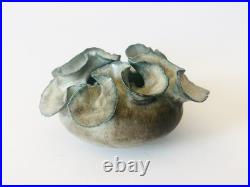 Deirdre Burnett Studio Pottery Porcelain Green Glaze'Ruffle' Small Pot