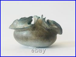 Deirdre Burnett Studio Pottery Porcelain Green Glaze'Ruffle' Small Pot