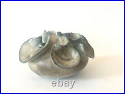 Deirdre Burnett Studio Pottery Porcelain Green Glaze'Ruffle' Small Pot