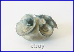 Deirdre Burnett Studio Pottery Porcelain Green Glaze'Ruffle' Small Pot