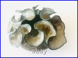 Deirdre Burnett Studio Pottery Porcelain Green Glaze'Ruffle' Small Pot