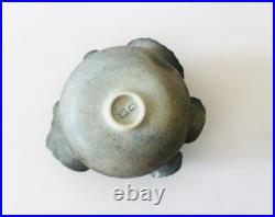 Deirdre Burnett Studio Pottery Porcelain Green Glaze'Ruffle' Small Pot