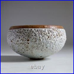 Deirdre Burnett Studio Pottery White Volcanic Glazed Stoneware Bowl Deirdre Burnett Studio Pottery White Volcanic Glazed Stoneware Bowl