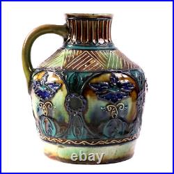 Denby Pottery Jug Vase Tublined Contemporary h18cm Circa 1924 Denby Pottery Jug Vase Tublined Contemporary h18cm Circa 1924