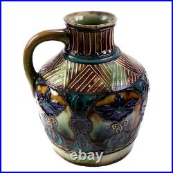Denby Pottery Jug Vase Tublined Contemporary h18cm Circa 1924 Denby Pottery Jug Vase Tublined Contemporary h18cm Circa 1924
