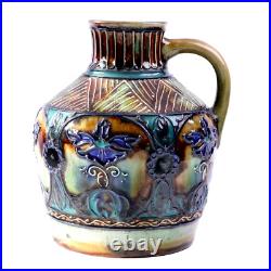 Denby Pottery Jug Vase Tublined Contemporary h18cm Circa 1924 Denby Pottery Jug Vase Tublined Contemporary h18cm Circa 1924