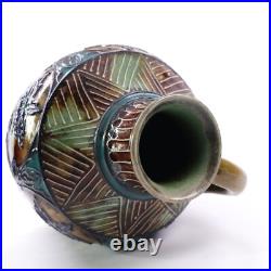 Denby Pottery Jug Vase Tublined Contemporary h18cm Circa 1924 Denby Pottery Jug Vase Tublined Contemporary h18cm Circa 1924