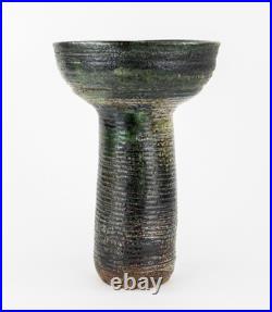 Denise Wren, Oxshott Pottery Tall Studio Art Sgraffito Vase Signed