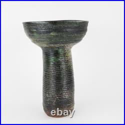 Denise Wren, Oxshott Pottery Tall Studio Art Sgraffito Vase Signed