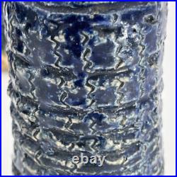 Denise Wren, Oxshott Studio Pottery 5 Miniature Vases, Blue Glaze, Signed Denise Wren, Oxshott Studio Pottery 5 Miniature Vases, Blue Glaze, Signed