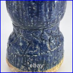 Denise Wren, Oxshott Studio Pottery 5 Miniature Vases, Blue Glaze, Signed Denise Wren, Oxshott Studio Pottery 5 Miniature Vases, Blue Glaze, Signed
