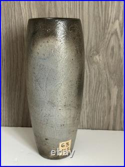 Denise Wren of Oxshott Pottery Signed Studio Art Medium Vase with Fish Pattern