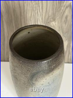 Denise Wren of Oxshott Pottery Signed Studio Art Medium Vase with Fish Pattern