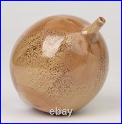 Derek Clarkson Studio Pottery Brown Crystalline Glazed Bottle Vase