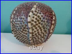Des Pots Dutch Studio Pottery Spiky Sea Urchin 5.6 Ceramic Vase Iridescent