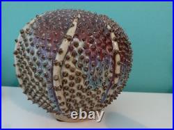 Des Pots Dutch Studio Pottery Spiky Sea Urchin 5.6 Ceramic Vase Iridescent