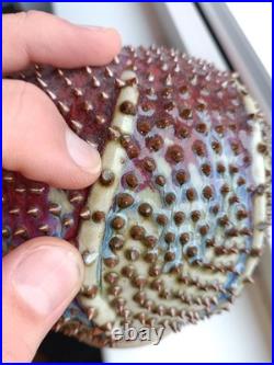 Des Pots Dutch Studio Pottery Spiky Sea Urchin 5.6 Ceramic Vase Iridescent