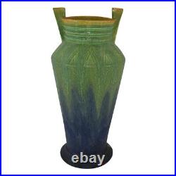 Door Pottery 2012 Product Development Matte Green Blue Carved Atomic Vase