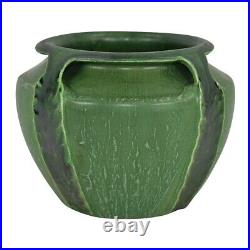 Door Pottery Matte Green Four Handled Reticulated Arts and Crafts Vase