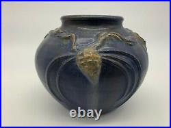 Door Pottery Round Pine Cone Vase, Scott Draves, Retired Piece, Art Nouveau
