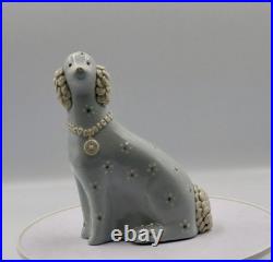 Dorothy Clough Signed Ceramic Poodle Powder Blue MCM British Studio Pottery VGC