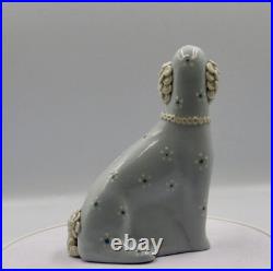 Dorothy Clough Signed Ceramic Poodle Powder Blue MCM British Studio Pottery VGC