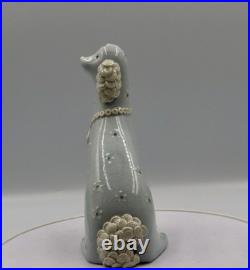 Dorothy Clough Signed Ceramic Poodle Powder Blue MCM British Studio Pottery VGC