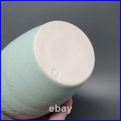 EMILY MYERS Studio Pottery Porcelain Vase Celadon Green with Linear Decoration