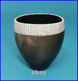 Early Jane Hollidge Studio Pottery Raku Fired Vase and Bowl RARE SET Signed