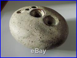 Early Stoneware Boulder or Pebble Vase by Alan Wallwork. Signed and Perfect