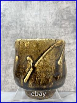 Early Takeshi Yasuda Studio Pottery Stoneware Tea Bowl (Yunomi) Ash glaze #496