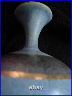 Early Tony Laverick Signed Hand Painted Metallic lustred Art Pottery Vase 18cm h