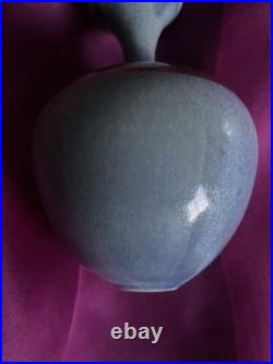 Early Tony Laverick Signed Hand Painted Metallic lustred Art Pottery Vase 18cm h