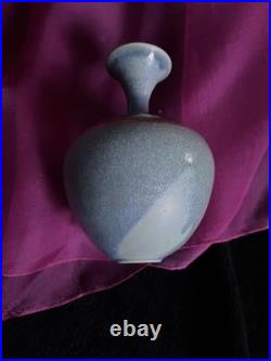 Early Tony Laverick Signed Hand Painted Metallic lustred Art Pottery Vase 18cm h