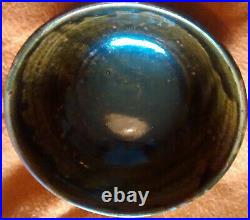 Edward Hughes studio pottery very large stoneware wrythen bowl, ame glaze